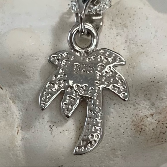 Beautiful Blue Opal Palm Tree Necklace - Picture 2 of 2